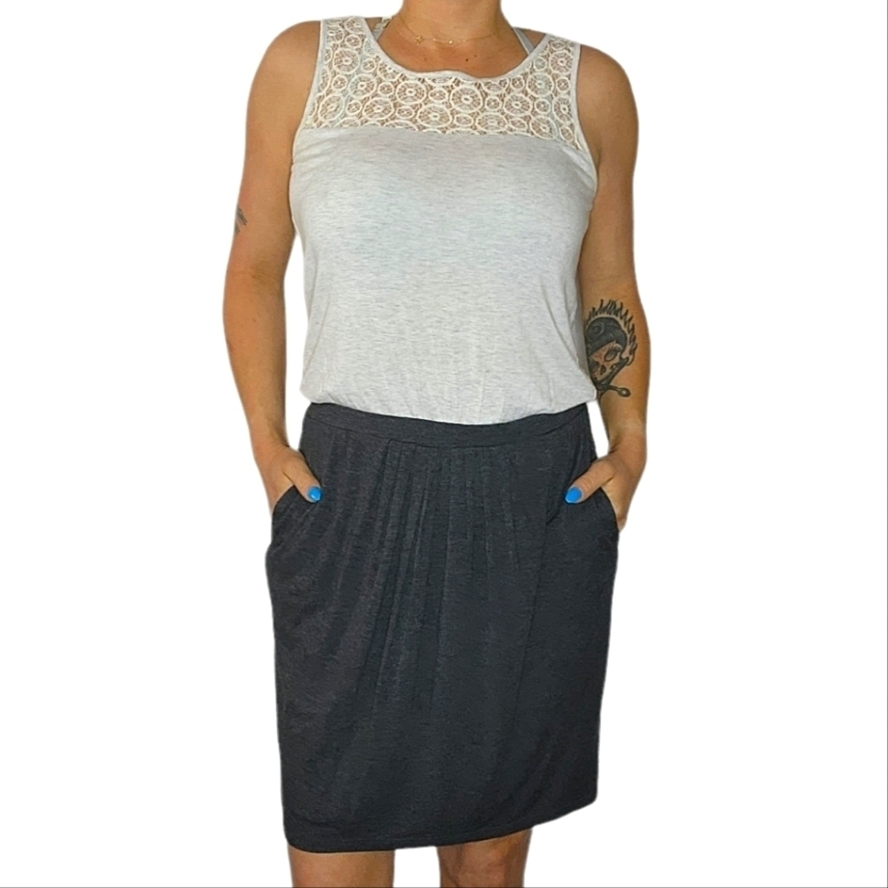 Bordeaux Combo Midi Dress Size Medium Black White Tank